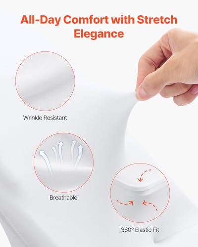 Image of VEVOR Chair Covers, Polyester Spandex Chair Cover, Stretch Slipcovers for Wedding Party Dining Banquet Flat-Front Chair Covers (White-c, 150PCS)