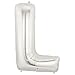 Large Letter L Silver Megaloons 40" Mylar Balloon