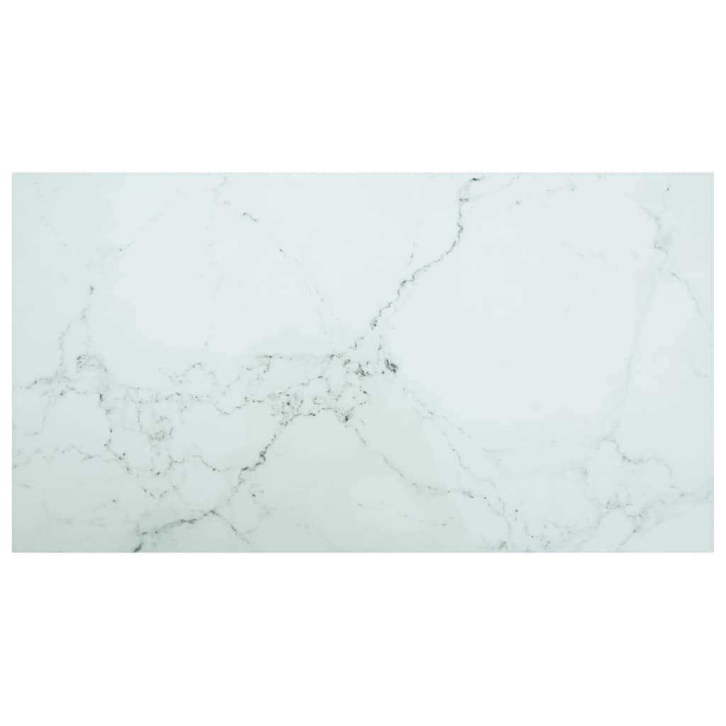 vidaXL Table Top White 120x65 cm 8mm Tempered Glass with Marble Design — image 1