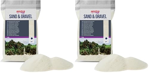 Amtra Sable Blanc Fin pour Aquariophilie 0.1-0.3 mm, 5 kg (Lot de 2)