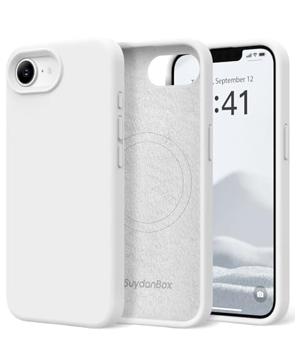 Image of Magnetic for iPhone 17e /iPhone 16e Case, Compatible with MagSafe, [Soft Anti-Scratch Microfiber Lining] Slim Silicone Shockproof Protective Phone Case for iPhone 17e /16e 6.1 inch, White
