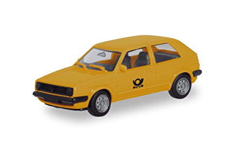 Preisvergleich Produktbild herpa 094832 VW Golf II Post, Miniatur Auto, Autosammlung, Modellsammlung, Miniaturmodelle, Fahrzeuge zum Sammeln, Kleinmodell, Sammlerstück, Einsteiger, Detailgetreu, Gelb - Maßstab 1:87