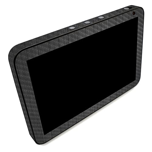 Image of MightySkins Carbon Fiber Skin Compatible with Amazon Echo Show 8 (Gen 2) - Black Wood | Protective, Durable Textured Carbon Fiber Finish | Easy to Apply | Made in The USA