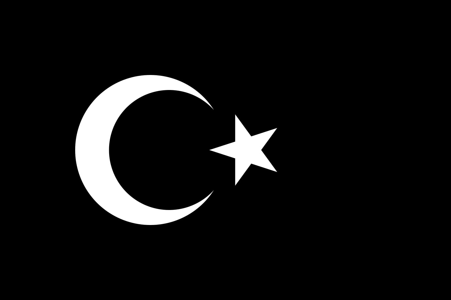 Drapeau turc noir grand format 90x150cm haute résistance pour extérieur
