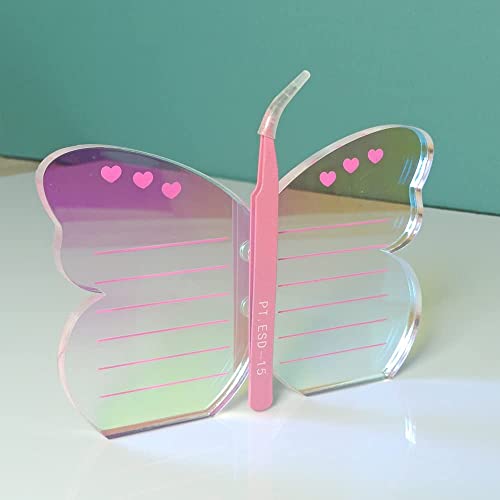 zalati Eyelash Display Holder False Eyelash Tray Eyelash Boards for Makeup Eye Lashes Display - Transparent Butterfly - Image 4