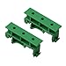 PCB DIN Rail Mount Adapter 35mm for C45 DIN 35 Mounting Rail - Industrial PCB Support Bracket with 2.5cm Hole Pitch, Plastic Circuit Board Mounting Holder (Set, 2 pcs)(Green)