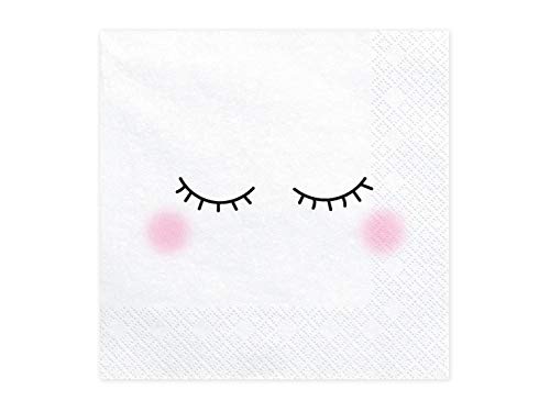 Partydeco SP33-70 Lot de 20 serviettes de table en papier imprimé licorne, qui dort, couleur Cover