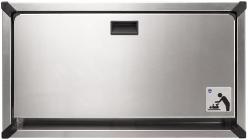 Bradley Surface-Mounted Baby Changing Station, Pneumatic Gas Shock, Built-in Liner Dispensers, Adjustable Safety Belt, Stainless Steel Exterior, Ideal for Commercial Restrooms (962-110000)