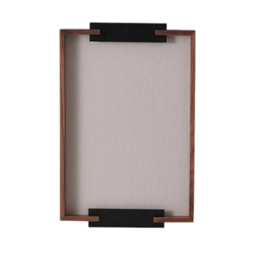 PETSOLA Bandeja Rectangular con Marco Elegante Accesorio Bandeja Madera, Gris
