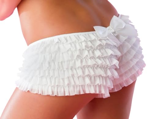 Image of Women Ruffle Bloomers Y2k Lace Trim Lolita Pettipants Cute Layered Frill Pumpkin Bottom Shorts Sweet Booty Panties