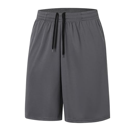 Image of ZENGVEE 1 Pack Men's Running Shorts Gym Exercise Shorts Men with Pocket Quick Dry Sports Shorts for Workout Sport Training Tennis Basketball Quick Dry Short(0904-Grey II-M)