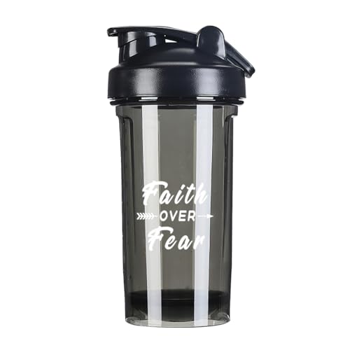 Faith Over Fear Arrow 18 Ounce Shaker Cup,Fashion Theme Pattern Shaker Bottle Leak-proof Workout Shake Bottles 500ML/18 oz Perfect for Pre Workout