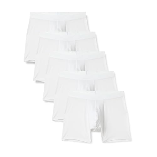 Amazon Essentials Calzoncillos Tipo bóxer de Modal súper Suaves para Hombre, Blanco, Talla XL