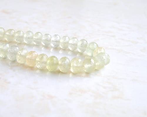 Prehnite véritable perle facettée 4mm sans défaut de perçage pour enfilage fluide