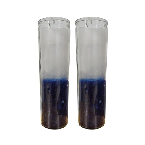 Generic Plain White and Blue Glass Candle 2 Pack