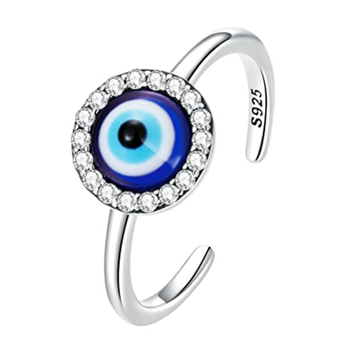LIFKOME Bösen Auge Ring Evil Eye Ring Offene Ringe Damen Fingerring Geburtstag Hochzeit Gastgeschenke für Frauen Mädchen Hand Schmuck Cover