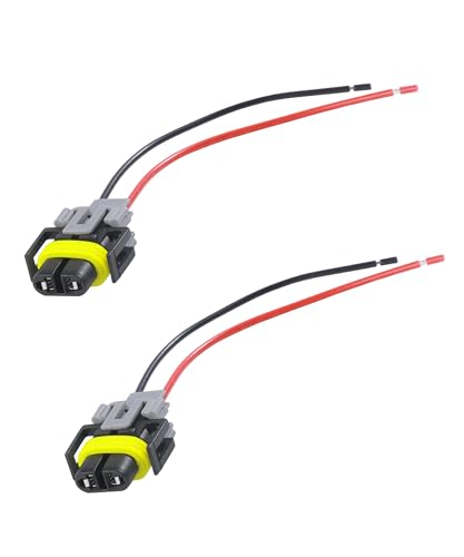 SCUARI Car Fog Light Wiring Harness Kit Car Accessories H8/ H9/ H11 Fog Light Harness Connector Waterproof Pigtail Adapter Plug Used to Stabilize The Headlight to Turn Fog Lights (2PCS)