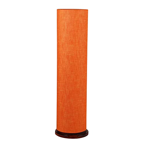 Image of Cylinder Shape Wooden Base, Corner Decorative Floor lamp, Bedroom, Living Room, Home Decor, Pack of 1 (Orange Texture)