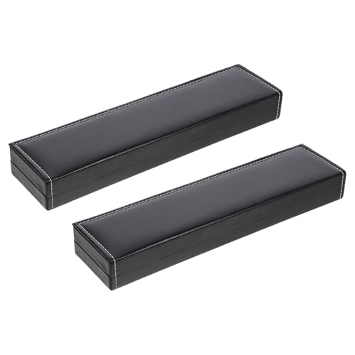 Boîte à montre rectangulaire Gatuida en cuir PU et velours avec étui de rangement individuel x2
