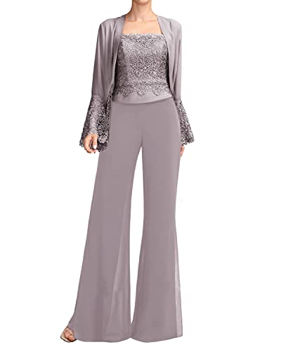 Mutter der Braut Hosenanzug 3 Stück Chiffon Brautmutter Hosen Set mit...