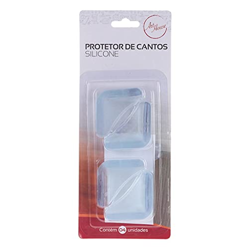 Kit Com 4 Protetor De Quina Silicone Segurança Proteção Casa