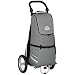Produktbild HOMCOM 2 in 1 Lastenanhänger Einkaufstrolley für Einkaufswagen Fahrradanhänger Transportanhänger mit Verbindungsschellen für Fahrradkupplung 24,3 kg max 55 L Alu+Oxford Grau+Silber 53 x 43 x 110 cm