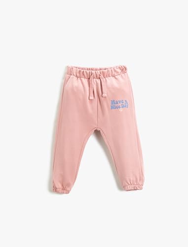 Sweatpants petites filles Koton rose à taille élastique imprimé