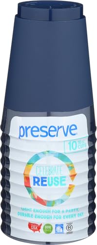 Preserve On the Go 16 Ounce Cups, Set of 10, Midnight Blue