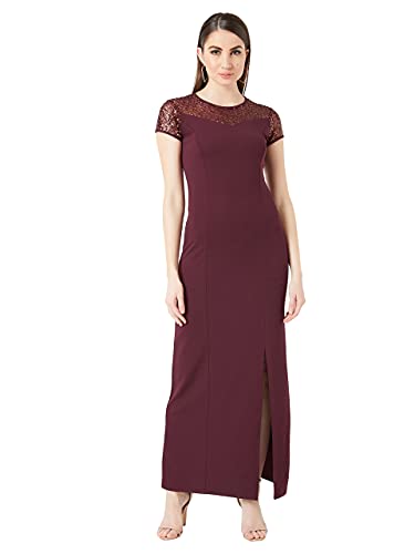 Image of Miss Chase Women's Round Neck Cap Sleeves Sequin Paneled Maxi Dress