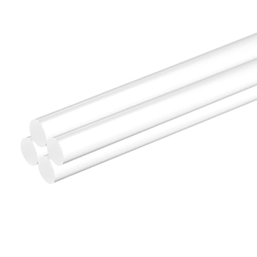 MECCANIXITY 4 Pcs Acrylic Round Rods 23/64" x 12" Clear Acrylic Dowel Rods Sticks Plastic Sticks Strip for Model Making DIY Crafts Lighting Gardening Decorations - 9mm x 300mm