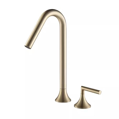 Mitigeur de lavabo 2 trous en laiton gris chic pour salle de bains moderne