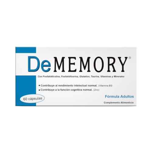 DeMemory 60 Cápsulas - Complemento para Adultos que Ayuda al Rendimiento Intelectual, la Memoria y la Concentración - con con Fosfatidilcolina, Fosfatidilserina, Taurina, Vitaminas y Minerales