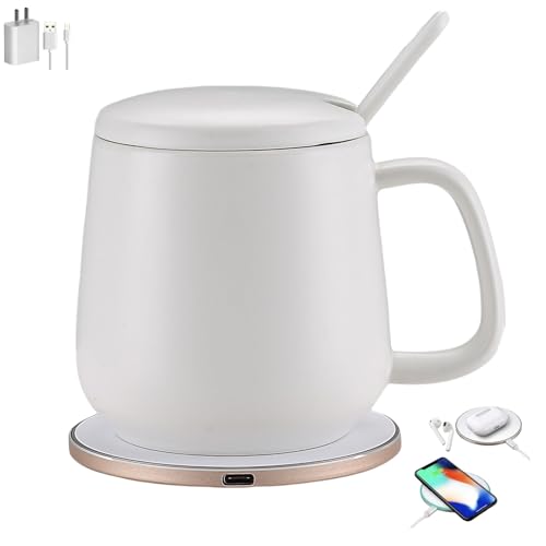 Coffee Warmer Mug Temperature Control Mug 2nd Generation, 13 Oz Smart Mug, Self-Warming Coffee Mug Precise 2025 Upgraded Self Heating Coffee Mug Warmer for Every Occasion?White?