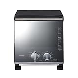 TWINBIRD(ツインバード) トースター オーブントースター 2枚焼き 横幅21cm 960W 4段階切替 コンパクト ミラーデザイン 黒 ブラック TS-D037PB