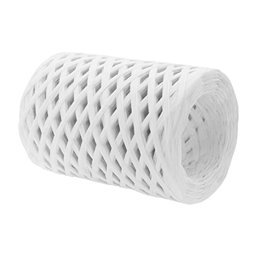 Mandala Crafts White Raffia Ribbon For Gift Wrapping Ribbon - 100 Yds Raffia Natural Ribbon Bulk Packing Ribbon Raffia String - Twisted Paper Ribbon For Crafts Weaving #TOP1