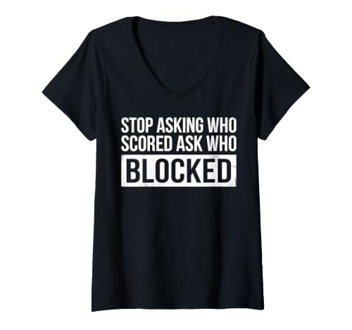 Women's Ask Who Blocked Offensive Lineman V-Neck