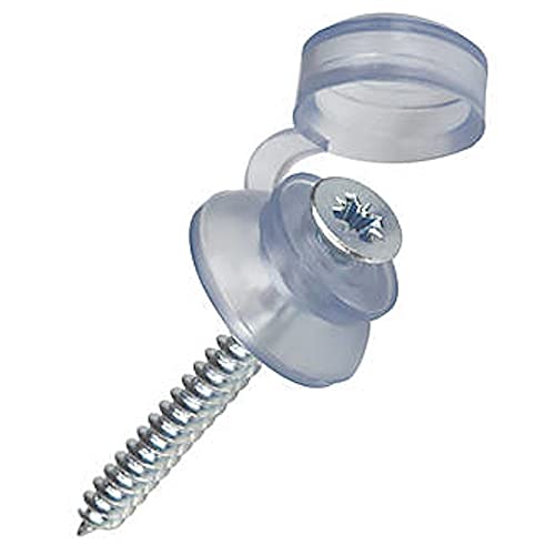 Merriway BH02184 - Roofing Tornillo Con Tapa Transparente De Plástico Y La Arandela (Paquete De 100)