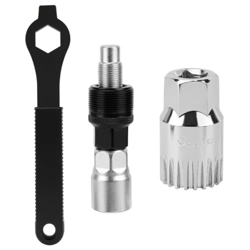 QEDBOJE Kit de Herramientas para Pedalier de Bicicleta, Extractor de Biela, Conjunto de 3 Herramientas, Herramienta de Extracción de Manivela, Llave Biela, Desmontables Bicicleta (Llave de 16 mm)