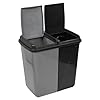 URBNLIVING 60/90L Double Kitchen Recycling Laundry Duo Bin Garbage Under Cabinet Trash Can (90L Black & Grey) #4
