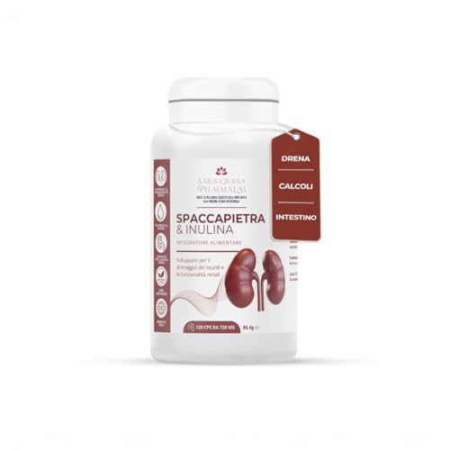 Salus Eterna Spaccapietra 500mg + Inulina 100mg 120 Capsule Integratore Naturale per Calcoli Renali e Vie Urinarie, Diuretico Drenante Forte, Detox Fegato, Depurativo, Ritenzione Idrica Made in Italy