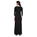 S.L. Fashions Women's Long Length Ruched Waist Formal Evening Dress with Beaded Illusion Sleeves (Petite and Regular Sizes)