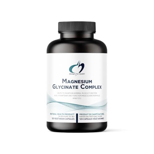 Designs for Health Magnesium Glycinate Complex - Chelated Magnesium Bisglycinate + High Absorption Magnesium Oxide for Heart Health, Immune Support & Bone Strength - Vegan (120 Capsules)