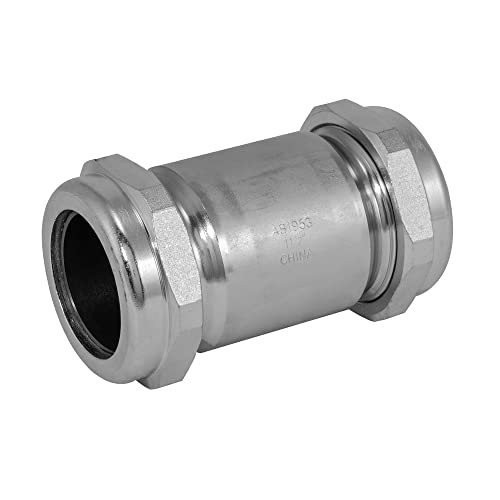 Image of Eastman 5 Inch Long Pattern Compression Coupling, 1-1 /2 Inch IPS, Galvanized Steel, EZ-20570