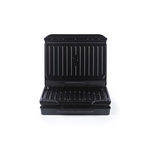 Salter ActiGrill Compact – 2 Portion Small Health Grill, Floating Hinge To Cook Thicker Pieces Of Food & Deep Fill Paninis, Non-Stick Cooking Plates, Automatic Temperature Control, PFAS-Free, 850W
