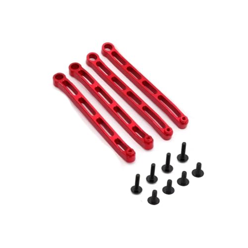 Rc Special Connecting Rod for MN for MN78 1/12 Metal for Chassis Fixing Rod Suspension Linkage RC Car Tracked Vehicles Parts and Accessories Upgrades Replacement Use(Red)