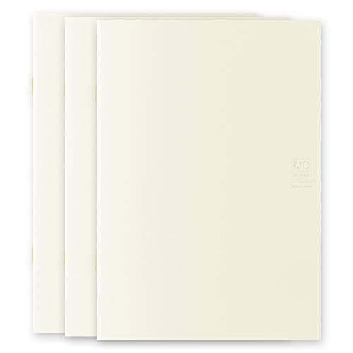 Image of DESIGNPHIL Midori 15305006 Notebook, MD Notebook, Light, A5, Square Ruled, Set of 3, A