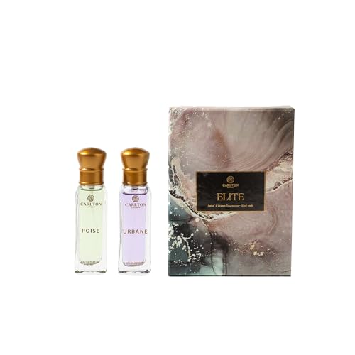 Image of Carlton London Elite Unisex Perfume Gift Set | Luxury and Premium Long Lasting Fragrances with Fruity, Musky, Citrusy & Smoky Scent | For Men & Women Eau de Parfum | 2X20 ML