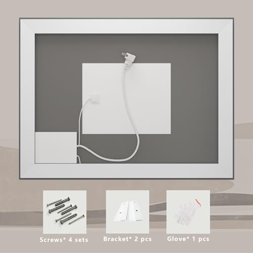 Image of 48x 32 LED Lighted Bathroom Mirror, Vanity Mirror with Lights for Wall, Dimmable, Defogger, Shatter-Proof, 3 Colors, ETL Listed (Front + Backlit)