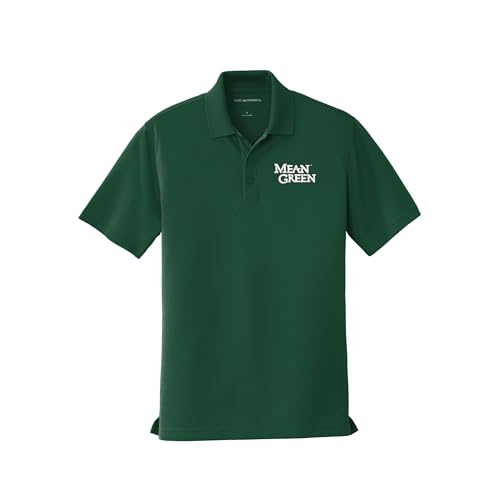 North Texas Men's Short Sleeve Performance Polo with Mean Green Logo