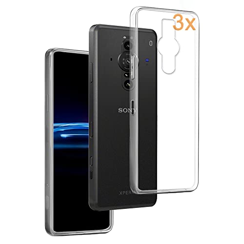 REY 3X Funda Carcasa Gel Transparente para Sony Xperia Pro-I, Ultra Fina 0,33mm, Silicona TPU de Alta Resistencia y Flexibilidad